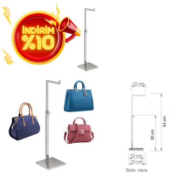 Ayarlanabilir Krom Kaplama Çanta Standı - Çanta Teşhir Askısı