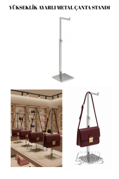 Ayarlanabilir Krom Kaplama Çanta Standı - Çanta Teşhir Askısı