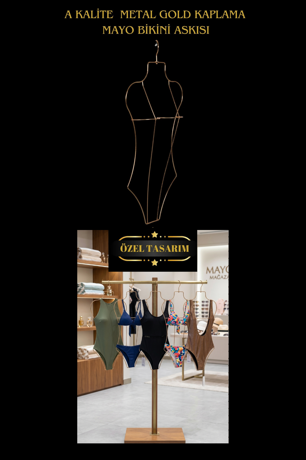 5 Adet Gold Metal Vücut Şekilli Mayo Askısı Bikini Askısı