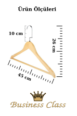 Business Class 45 Cm Ceket Askısı Elbise Askısı Ahşap Askı 10 Adet