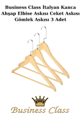 Business Class 45 Cm Ceket Askısı Elbise Askısı Ahşap Askı 10 Adet 3 ADET