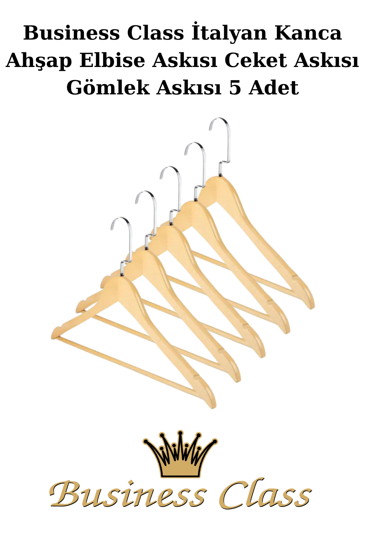 Business Class 45 Cm Ceket Askısı Elbise Askısı Ahşap Askı 10 Adet 5 ADET