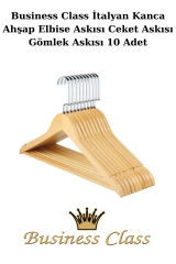 Business Class 45 Cm Ceket Askısı Elbise Askısı Ahşap Askı 10 Adet 10 ADET