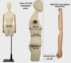 Pantolon giyebilen ahşap kollu terzi mankeni