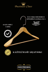 5 Adet 44 Cm Masif Ahşap İtalyan Kanca Takım Elbise Palto Ceket askısı