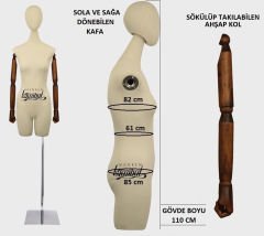 Pantolon giyebilen ahşap kollu terzi mankeni