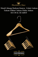 5 Adet 44 Cm Masif Ahşap İtalyan Kanca Takım Elbise Palto Ceket askısı 10 ADET