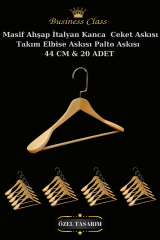 5 Adet 44 Cm Masif Ahşap İtalyan Kanca Takım Elbise Palto Ceket askısı 20 ADET