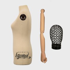 Ahşap Kollu Lüks Ayaklı Terzi Mankeni Vitrin Mankeni