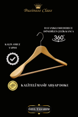 5 Adet 44 Cm Masif Ahşap İtalyan Kanca Takım Elbise Palto Ceket askısı