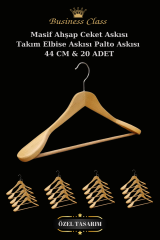 5 Adet 44 Cm Masif Ahşap İtalyan Kanca Takım Elbise Palto Ceket askısı 20 ADET