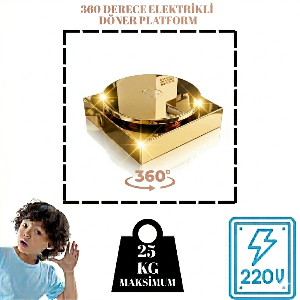 Delüks Gold Kaplama 25 KG Kapasiteli Döner Platform