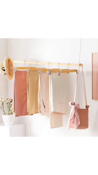 A Kalite 10 Adet Doğal Ahşap Pantolon Askısı Etek Askısı Kıyafet Askısı