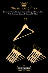 Business Class 45 Cm Ceket Askısı Elbise Askısı Ahşap Askı 10 Adet