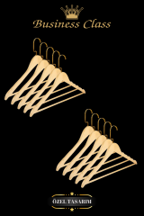 Business Class 45 Cm Ceket Askısı Elbise Askısı Ahşap Askı 10 Adet