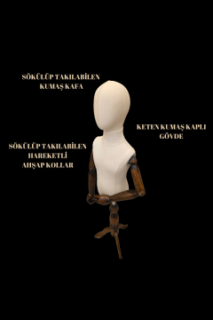 Ahşap Kollu Çocuk Terzi Mankeni Vitrin Mankeni 6 yaş