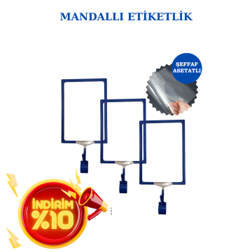 A6 Mandallı Etiketlik Fiyat Etiketi Sepet Etiketi