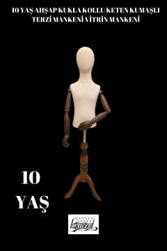 Ahşap Kollu Çocuk Terzi Mankeni Vitrin Mankeni 10 yaş