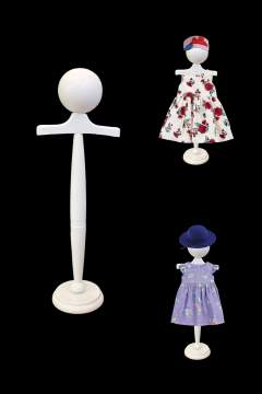 Beyaz Ahşap Çocuk Estetik Vitrin Mankeni 18-24 Aylık