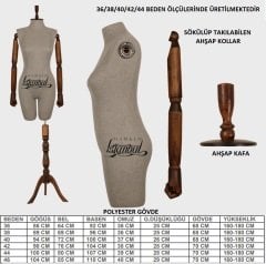 Pantolon giyebilen ahşap kollu terzi mankeni