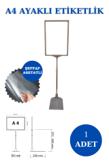 A4 Ayaklı Etiketlik Fiyat Etiketi Sepet Etiketi