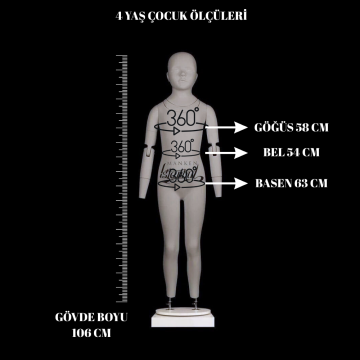4 Yaş Çocuk Hayalet Vitrin Mankeni- Child Ghost Mannequin