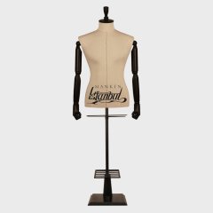 Erkek ahşap kollu deri kumaş terzi mankeni