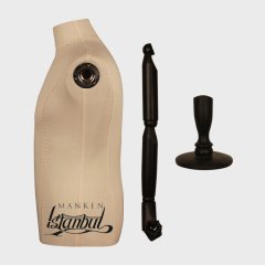 Erkek ahşap kollu deri kumaş terzi mankeni