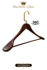 Business Class 5 Adet 44 Cm Masif  Ahşap Palto Ceket askısı 3 ADET