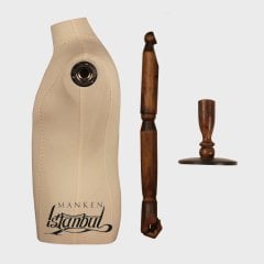 Erkek ahşap kollu deri kumaş terzi mankeni