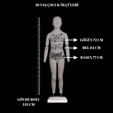10 Yaş Çocuk Hayalet Vitrin Mankeni- Child Ghost Mannequin