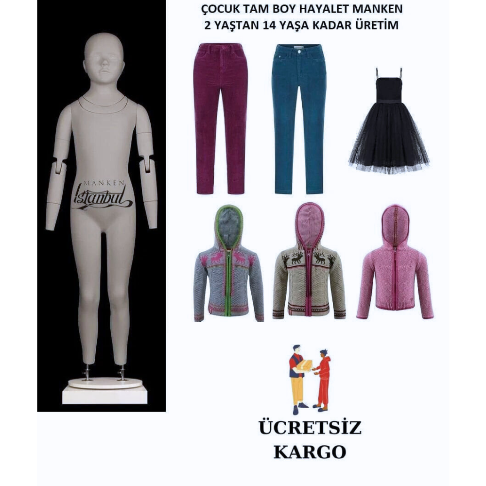 10 Yaş Çocuk Hayalet Vitrin Mankeni- Child Ghost Mannequin