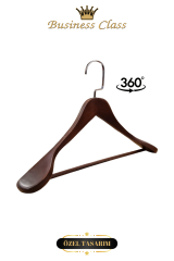 Business Class 5 Adet 44 Cm Masif  Ahşap Palto Ceket askısı