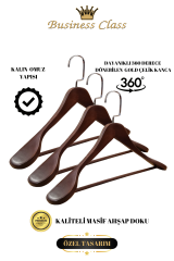 Business Class 5 Adet 44 Cm Masif  Ahşap Palto Ceket askısı 3 ADET