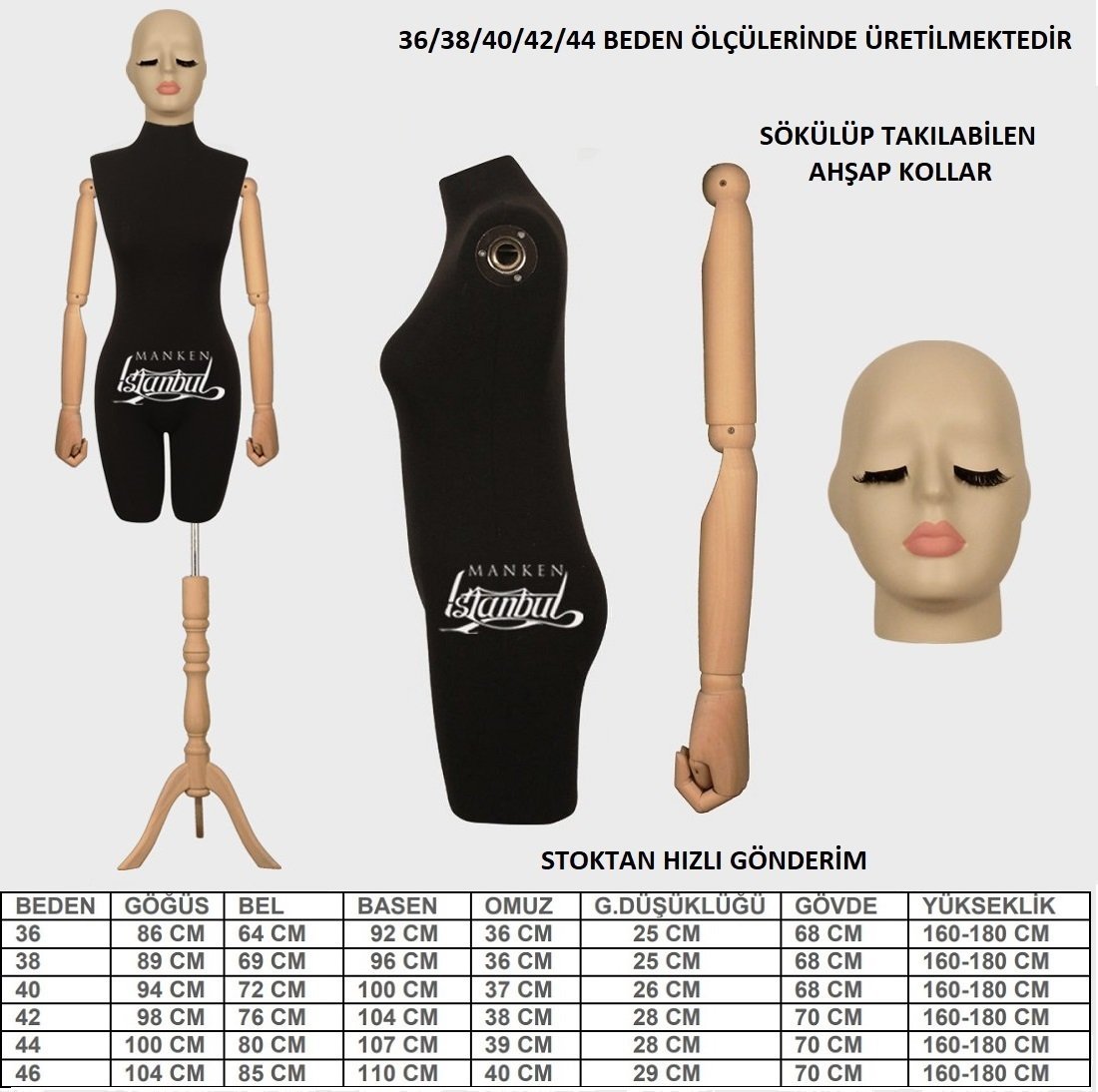 Pantolon Giyebilen Terzi Mankeni Vitrin Mankeni