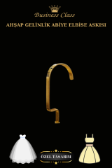 Business Class 44 Cm Beyaz Ahşap Gold Kanca Gelinlik Abiye Askısı 10 ADET