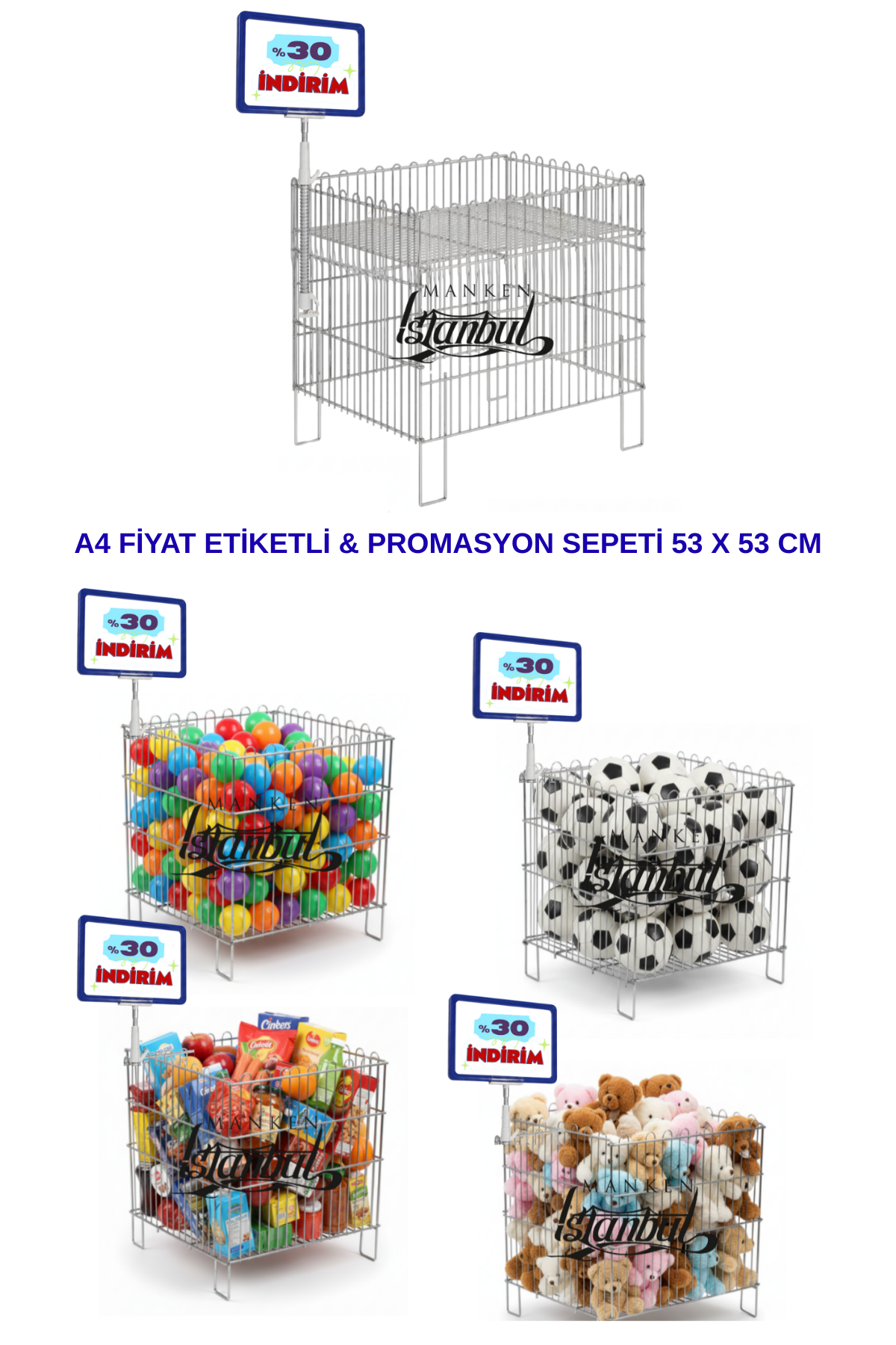 A4 Fiyat Etiketli Tel Sepet - İndirim Sepeti / Havuz Sepet