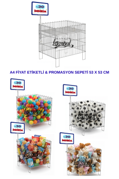 A4 Fiyat Etiketli Tel Sepet - İndirim Sepeti / Havuz Sepet