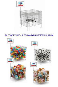 A4 Fiyat Etiketli Tel Sepet - İndirim Sepeti / Havuz Sepet / Market Sepeti