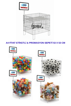 A4 Fiyat Etiketli Tel Sepet - İndirim Sepeti / Havuz Sepet / Market Sepeti