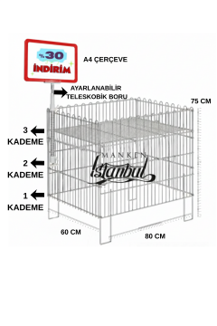 A4 Fiyat Etiketli Tel Sepet - İndirim Sepeti / Havuz Sepet / Market Sepeti