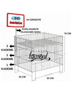 A4 Fiyat Etiketli Tel Sepet - İndirim Sepeti / Havuz Sepet / Market Sepeti
