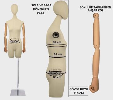 Pantolon giyebilen ahşap kollu terzi mankeni