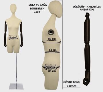 Pantolon giyebilen ahşap kollu terzi mankeni