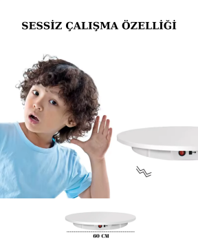 60 Cm Çap 30 Kg Kapasite Hız Ayarlı Kumandalı Döner Platform