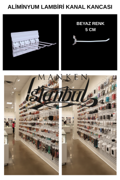 Beyaz Özel Alüminyum Lambiri Kanal Kancası – Raf Askısı