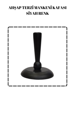 Terzi Mankeni Siyah Ahşap Kafa Siyah Terzi Mankeni Şapkası