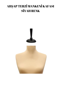 Terzi Mankeni Siyah Ahşap Kafa Siyah Terzi Mankeni Şapkası