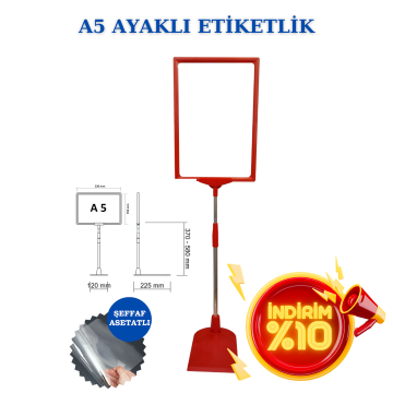 A5 Ayaklı Etiketlik Fiyat Etiketi Sepet Etiketi
