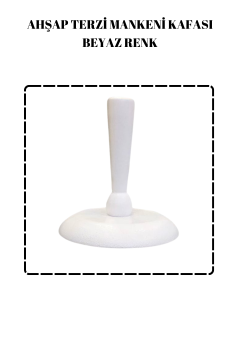 Terzi Mankeni Beyaz Ahşap Kafa Beyaz Terzi Mankeni Şapkası